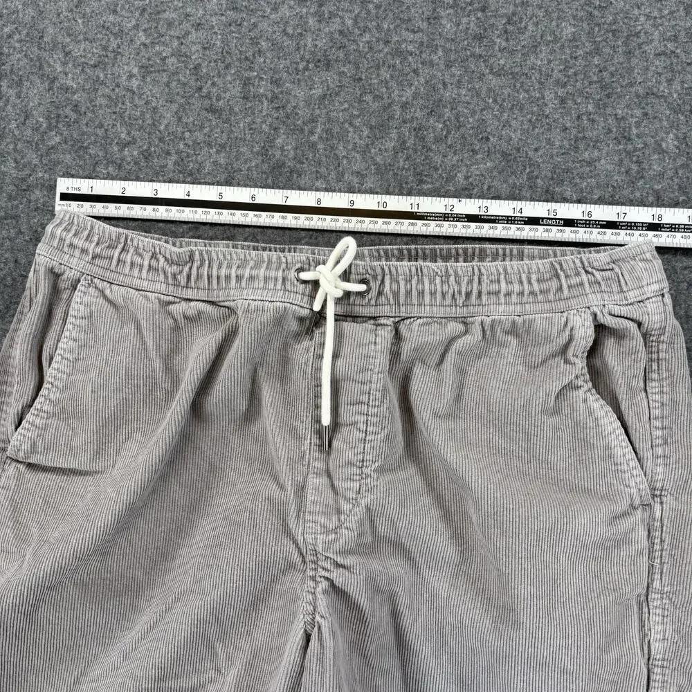 Quiksilver Taxer Corduroy Shorts Mens XL Grey Elastic Waist Drawstring 36x7